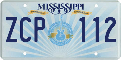 MS license plate ZCP112