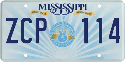 MS license plate ZCP114