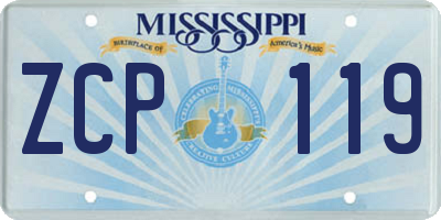 MS license plate ZCP119