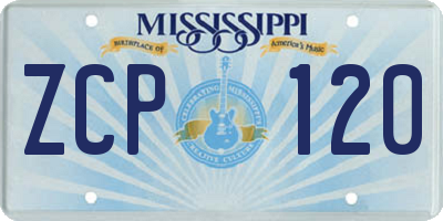 MS license plate ZCP120