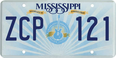 MS license plate ZCP121