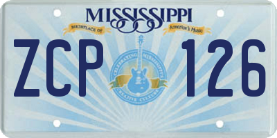 MS license plate ZCP126