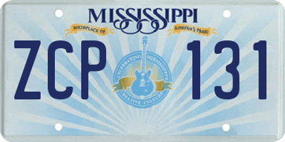 MS license plate ZCP131