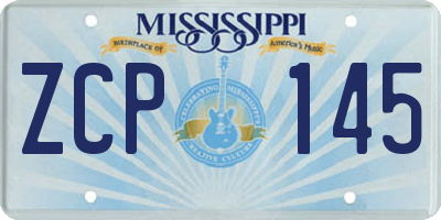 MS license plate ZCP145