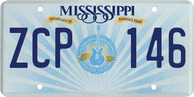 MS license plate ZCP146