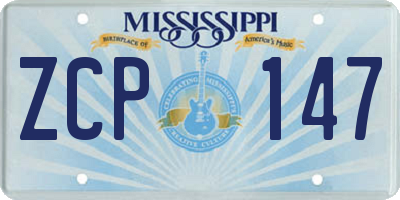 MS license plate ZCP147