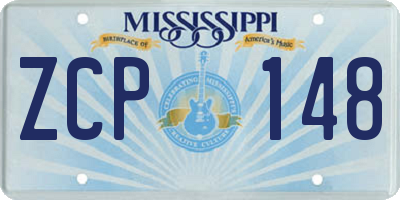 MS license plate ZCP148
