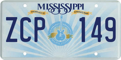 MS license plate ZCP149