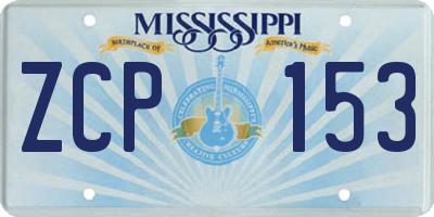 MS license plate ZCP153