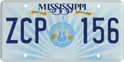 MS license plate ZCP156