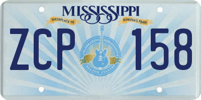 MS license plate ZCP158