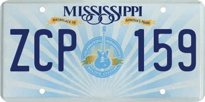 MS license plate ZCP159