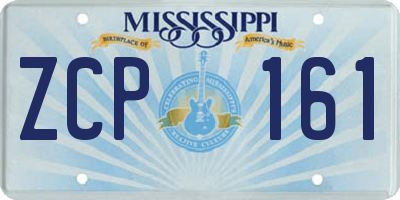 MS license plate ZCP161