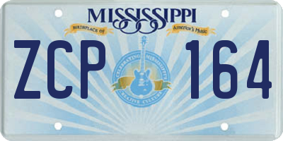 MS license plate ZCP164