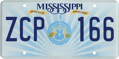 MS license plate ZCP166