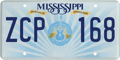 MS license plate ZCP168