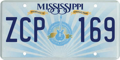 MS license plate ZCP169