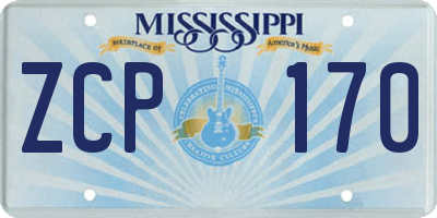 MS license plate ZCP170