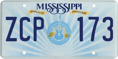 MS license plate ZCP173