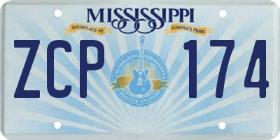 MS license plate ZCP174