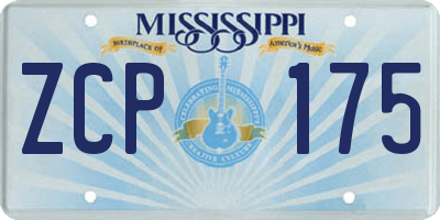 MS license plate ZCP175