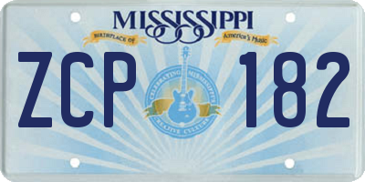 MS license plate ZCP182