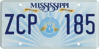 MS license plate ZCP185