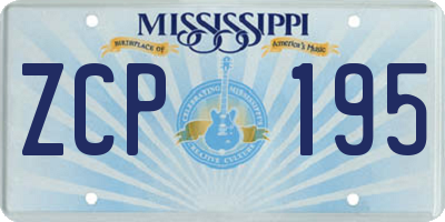 MS license plate ZCP195
