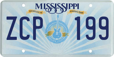 MS license plate ZCP199