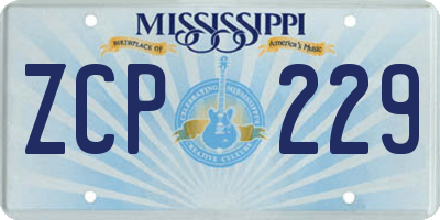MS license plate ZCP229