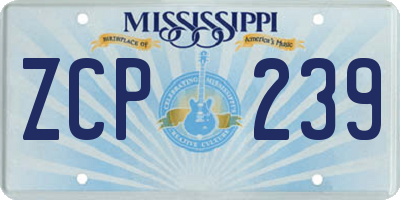 MS license plate ZCP239