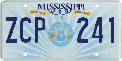 MS license plate ZCP241