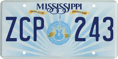 MS license plate ZCP243