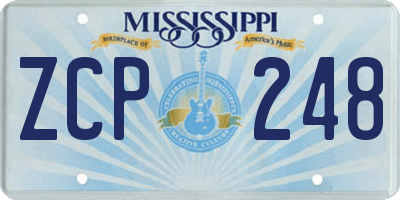 MS license plate ZCP248