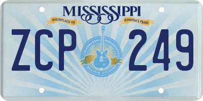 MS license plate ZCP249