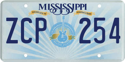 MS license plate ZCP254