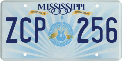 MS license plate ZCP256