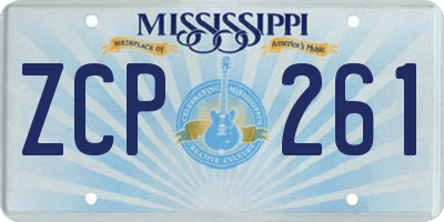 MS license plate ZCP261