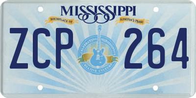 MS license plate ZCP264