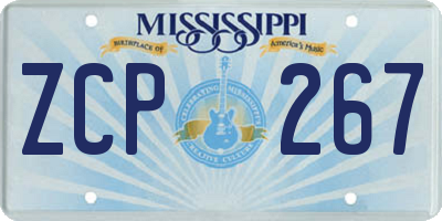 MS license plate ZCP267
