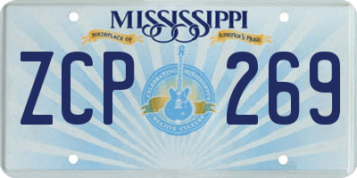 MS license plate ZCP269