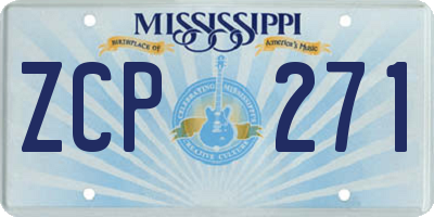 MS license plate ZCP271