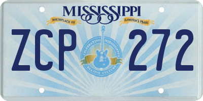 MS license plate ZCP272