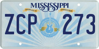 MS license plate ZCP273