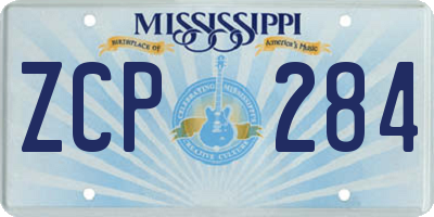MS license plate ZCP284