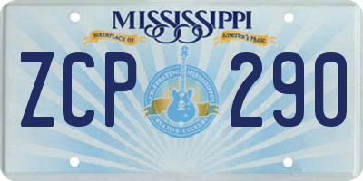 MS license plate ZCP290