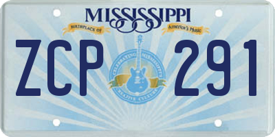 MS license plate ZCP291