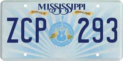 MS license plate ZCP293