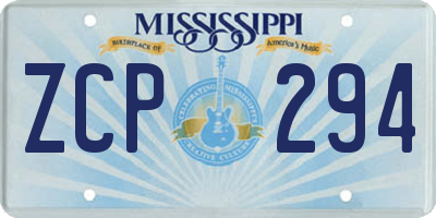 MS license plate ZCP294