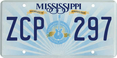 MS license plate ZCP297